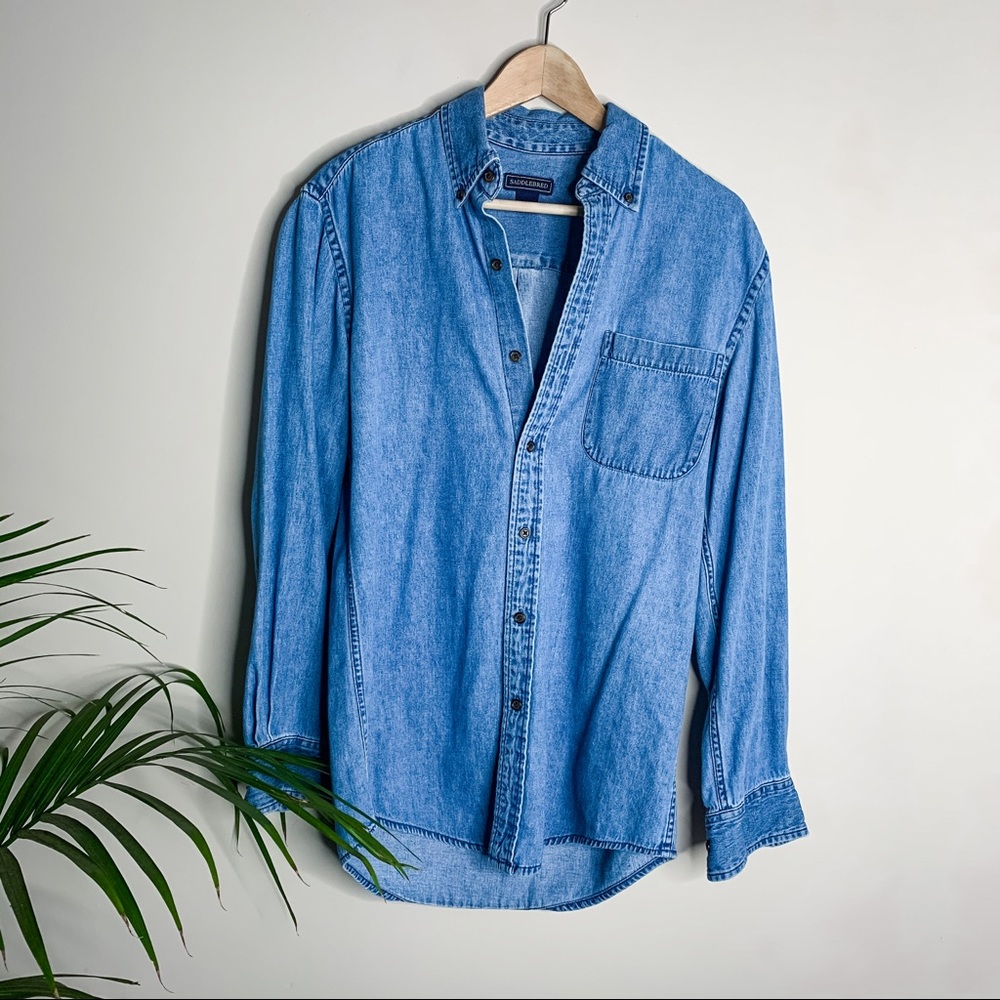 SADDLEBRED DENIM BUTTON DOWN TOP